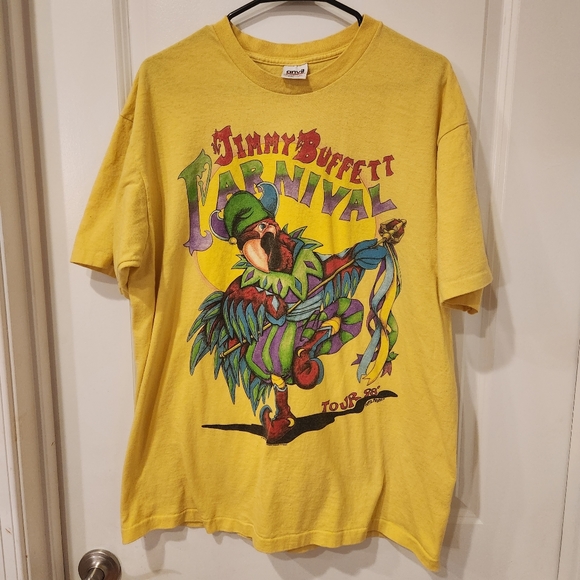 Vintage 1998 Jimmy Buffett Carnival Concert Tour T Shirt Yellow Size XL